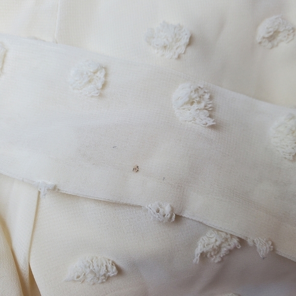 Lulus Frill Factor Cream Dotted Sheer Sleeve Romper Sz XS - Picture 16 of 17